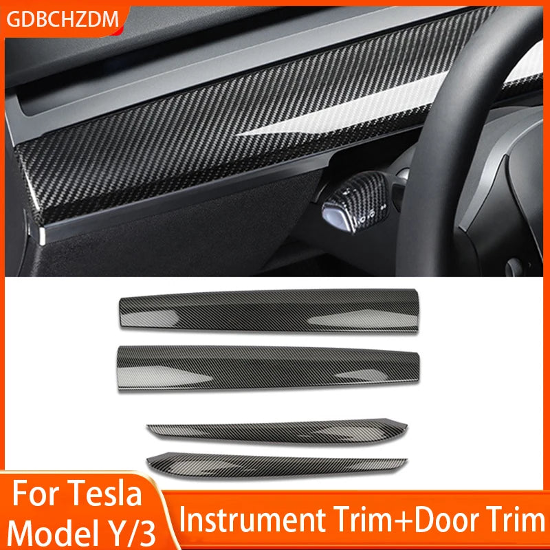 Tesla Model 3 Y Dashboard Trim Strip - Carbon Fiber ABS
