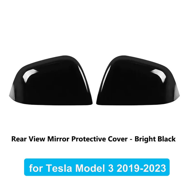 Tesla Model 3 Highland Carbon Fiber Mirror Covers - ABS Paint Black