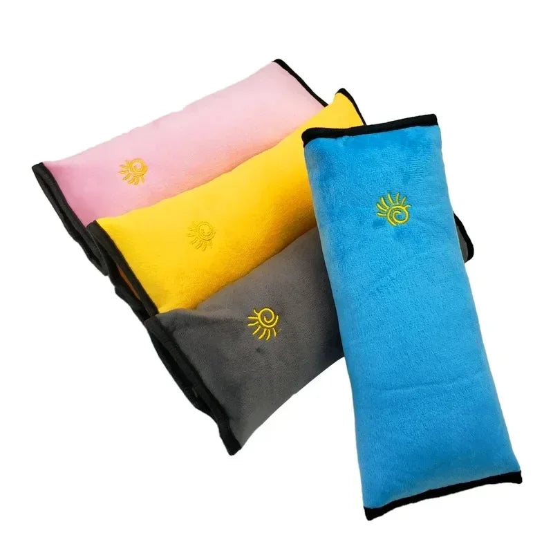 Car Seat Belt Pillow for Kids - Universal Shoulder Head Protector Plush Cover