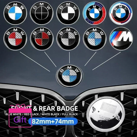 BMW Hood Emblem Badge 74mm/82mm - Front Rear Logo for All BMW Models