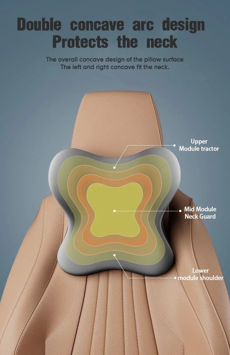 Memory Foam Car Headrest Lumbar Cushion - Universal Comfort Pillow