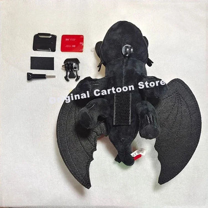Black Flying Dragon Car Roof Toy - 20CM Plush Decoration Ornament