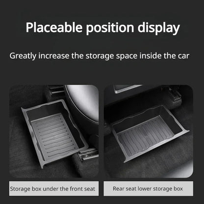 Tesla Model Y Under Seat Storage Box - Hidden Drawer Organizer 2021-2024