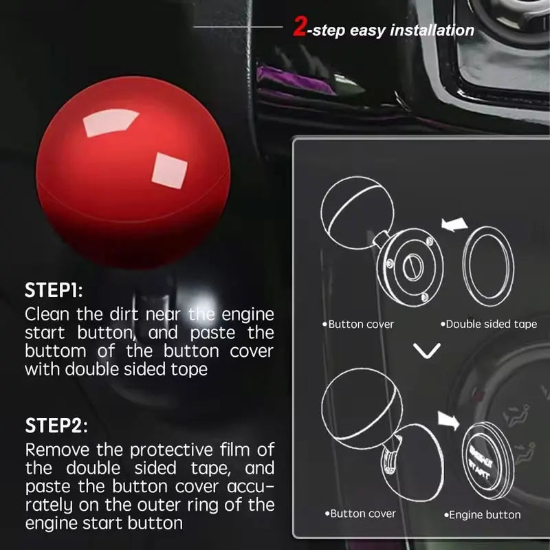 Car Push Start Button Cover - Auto Ignition One-Touch Rocker Switch