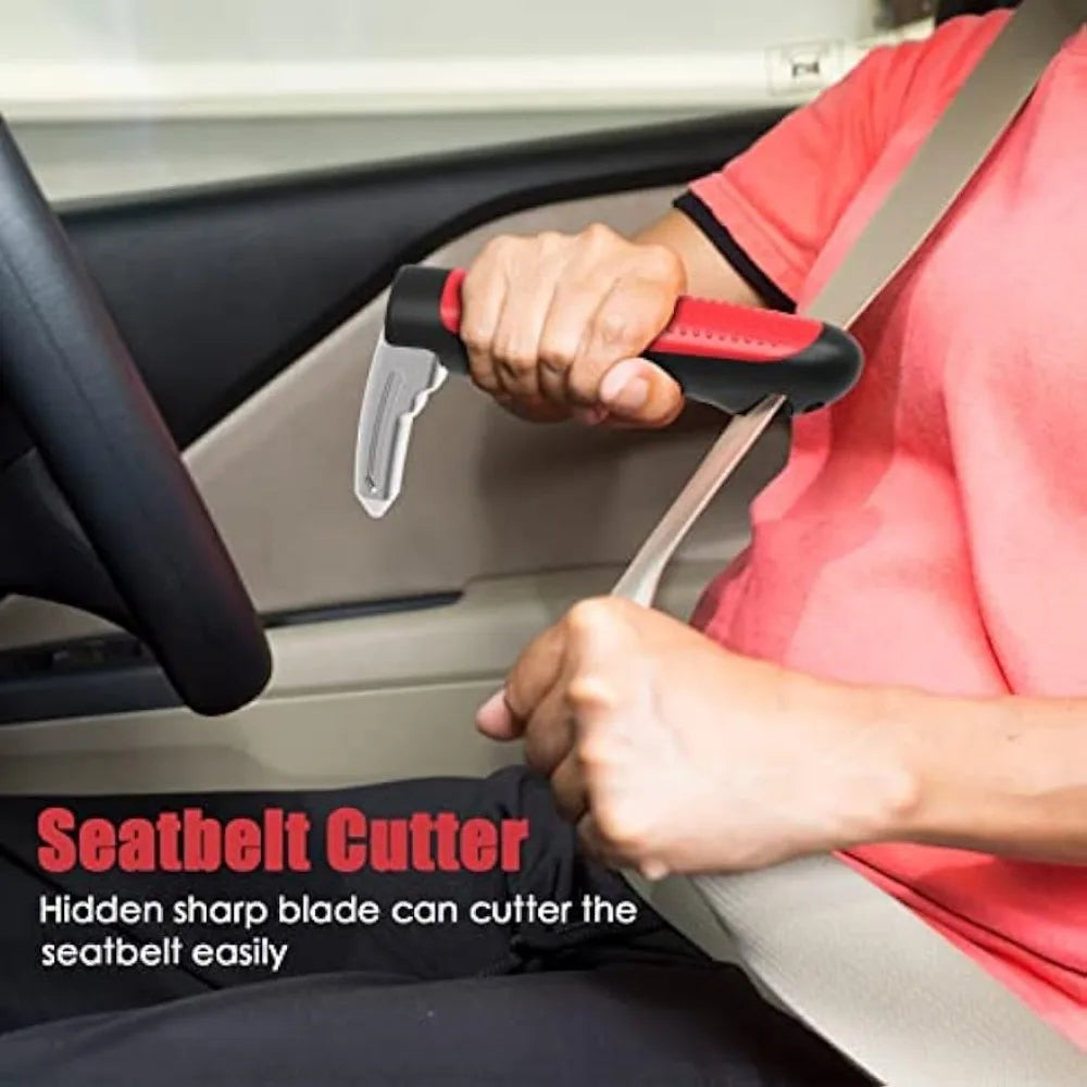 Car Door Assist Handle 2-in-1 - Multi-Function Window Breaker Support