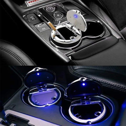 Car Ashtray & Garbage Can with LED Light - Multi-Function Cover
