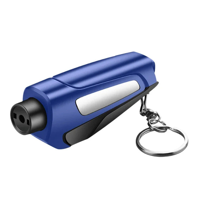 Premium Car Emergency Keychain Hammer - Alloy Glass Breaker & Seatbelt Cutter Multi-Function Rescue Tool