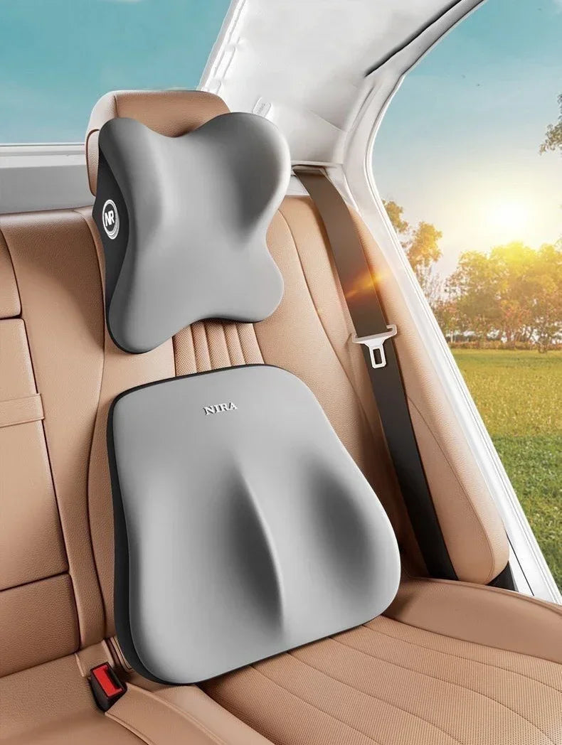 Memory Foam Car Headrest Lumbar Cushion - Universal Comfort Pillow