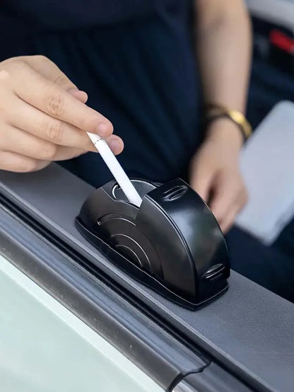 Car Ashtray with Lid - Convenient Ash Storage Container Black
