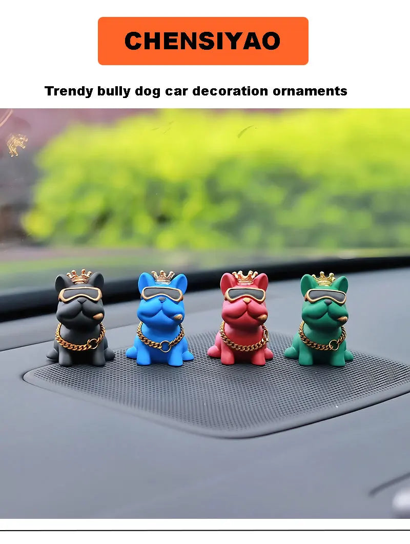 Resin Bully Dog Car Interior Decoration - Center Console Ornament