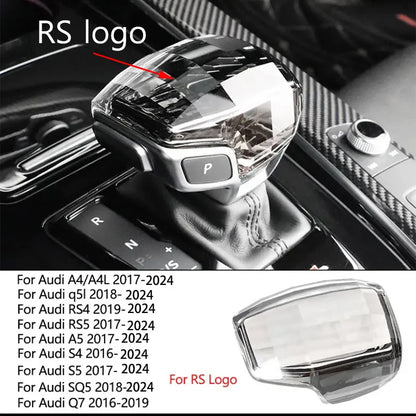 Audi Crystal Gear Shift Head Cover - Type A RS Logo for A4 A5 A6 A7