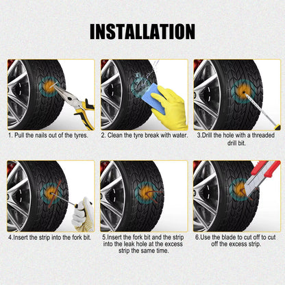 Car Tire Repair Kit 31PCS - Emergency Puncture Plug Tools with Glue