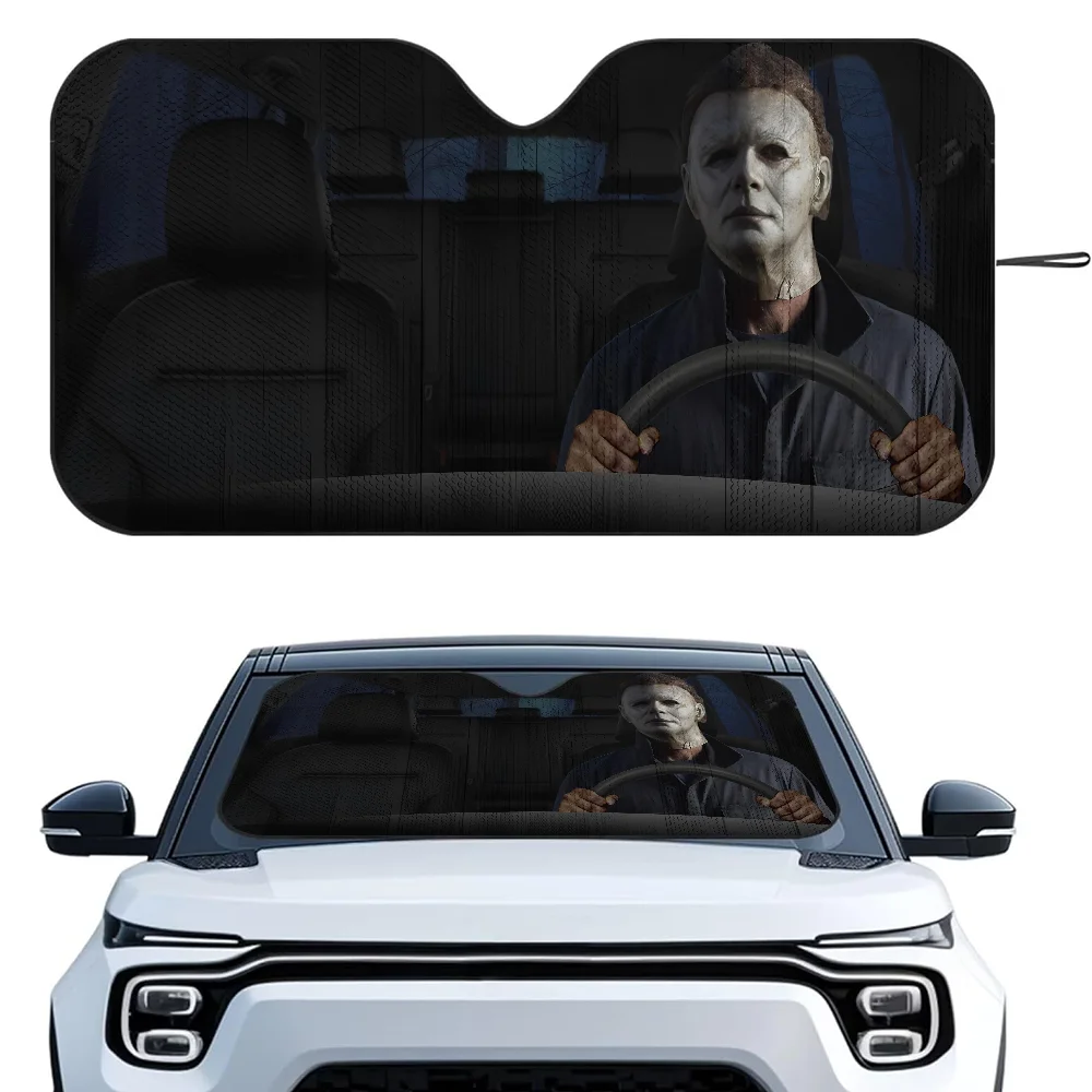 Horror Characters Car Sunshade - Foldable Windshield UV Protection