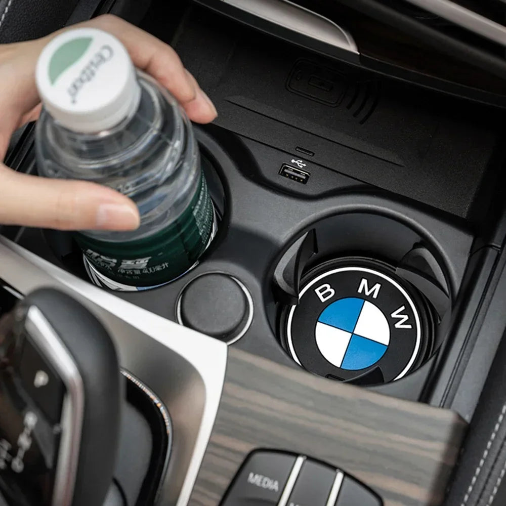 BMW Car Cup Mat 2PCS - Universal Cup Holder Coasters for X1/X2/X3/X4/X5/X6 1/2/3/4/5/6/7 Series