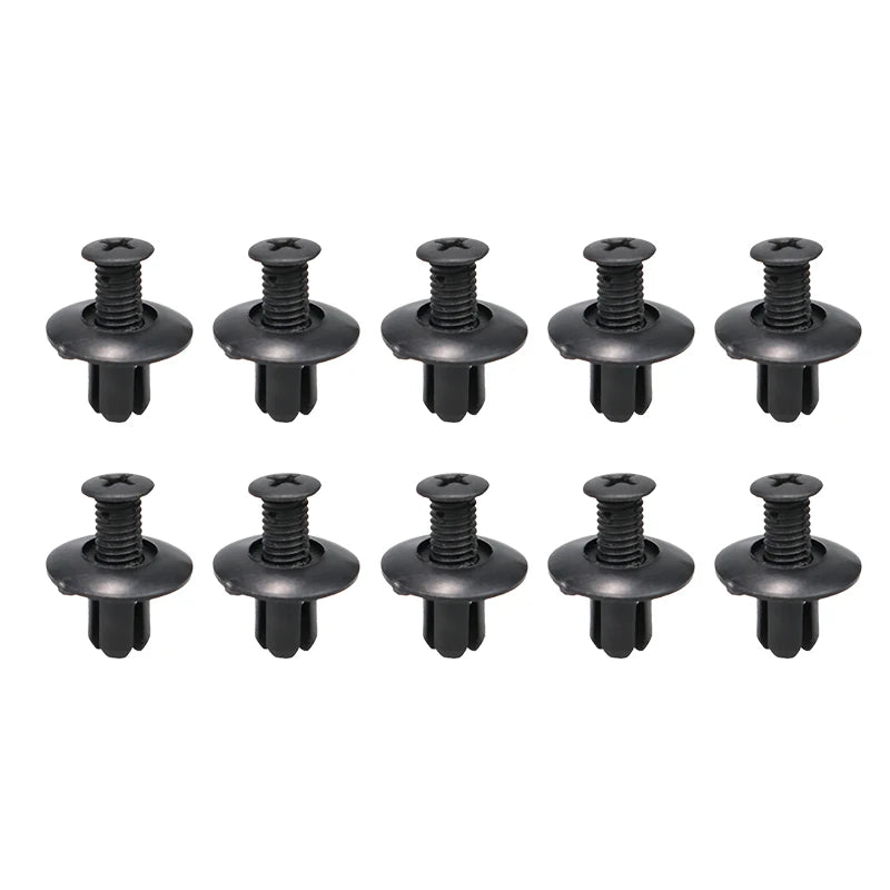 8mm Plastic Rivets Fasteners - Car Bumper Fender Clips 30PCS Black
