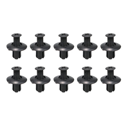 8mm Plastic Rivets Fasteners - Car Bumper Fender Clips 30PCS Black