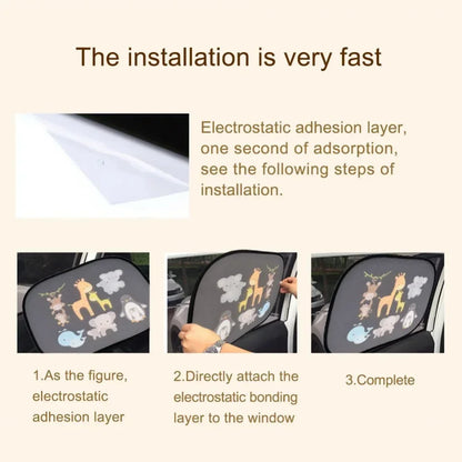Car Universal Sun Shade - Windshield Roof Window Cover High-Tech Fabric 2PCS