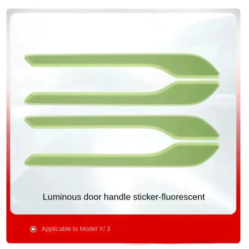 Tesla Model 3 Y Door Handle Stickers - Anti-Scratch Luminous Fluorescent style