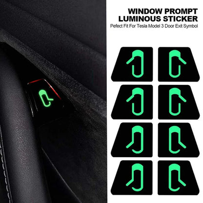 Tesla Model 3 Luminous Door Button Stickers - 8pcs Set
