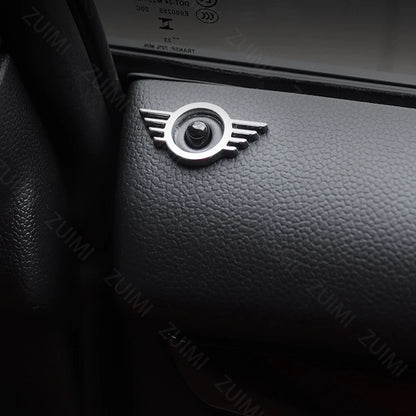 3D Metal Car Door Lock Pin Wing Emblem Badge - Mini Cooper