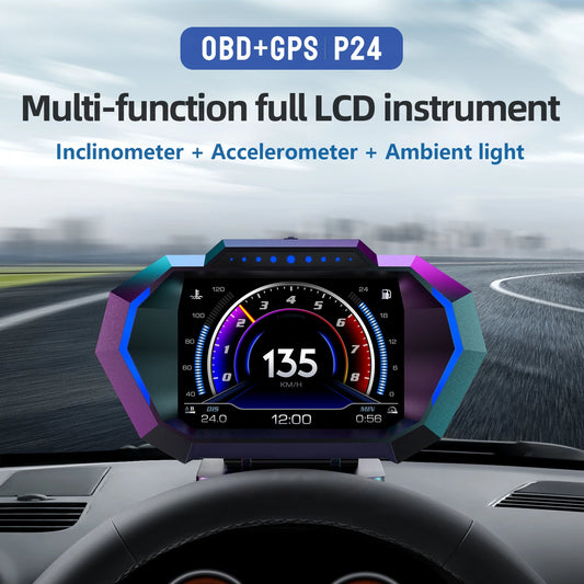Car HUD Display OBD GPS P24 Digital Speedometer Dashboard Computer