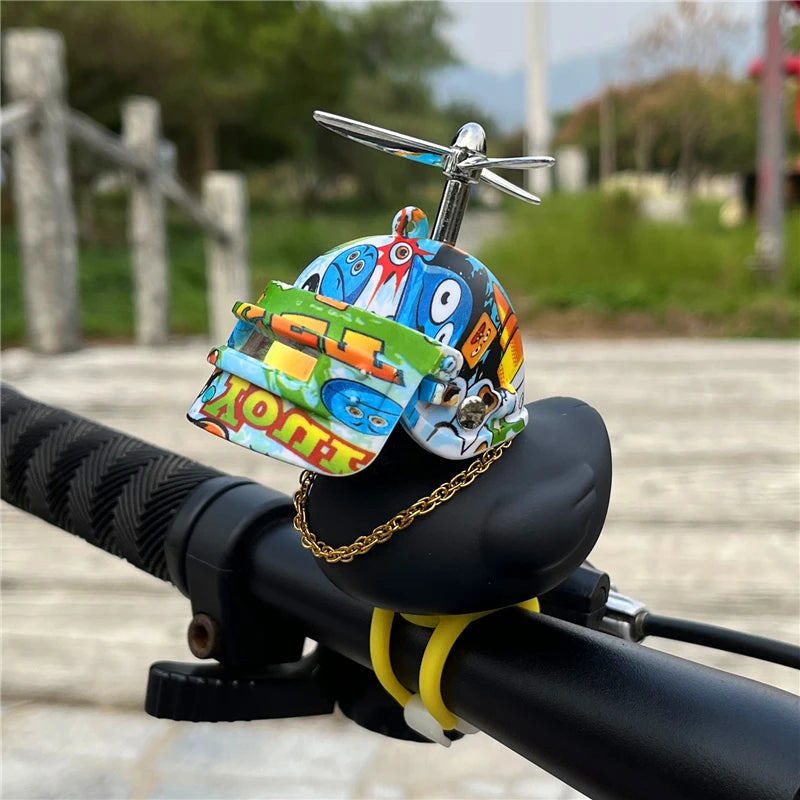 Car Duck Ornament Bicycle Horn - Squeeze Bell with Helmet Straps