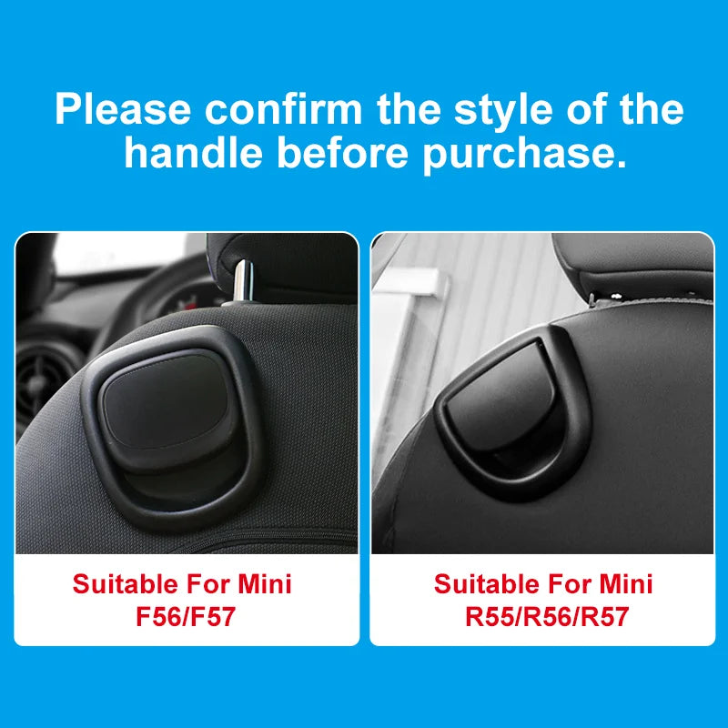 Mini Cooper Leather Rear Seat Handle Cover - R56 R55 F56 F57 Decal