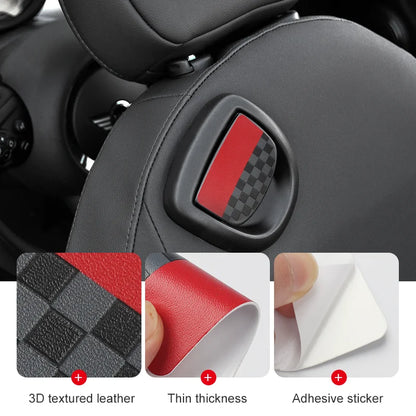 Mini Cooper Leather Rear Seat Handle Cover - R56 R55 F56 F57 Decal