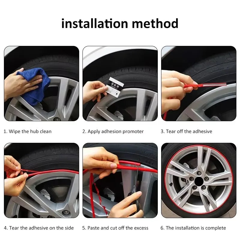 Car Wheel Rim Protector Strip 8M - Tire Guard Decorative Rubber Molding