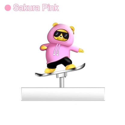 Car Skateboard Bear Decoration - Automatic Sliding Alloy Console Ornament