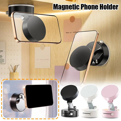 Premium Magnetic Car Phone Holder - Double-Sided Suction Cup Mount with 360° Rotation & Foldable Design