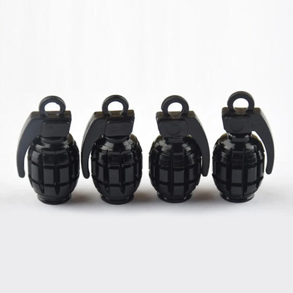 Aluminum Grenade Tire Valve Caps - 4PCS Car Tyre Valve Stems Cover Air Dust Caps