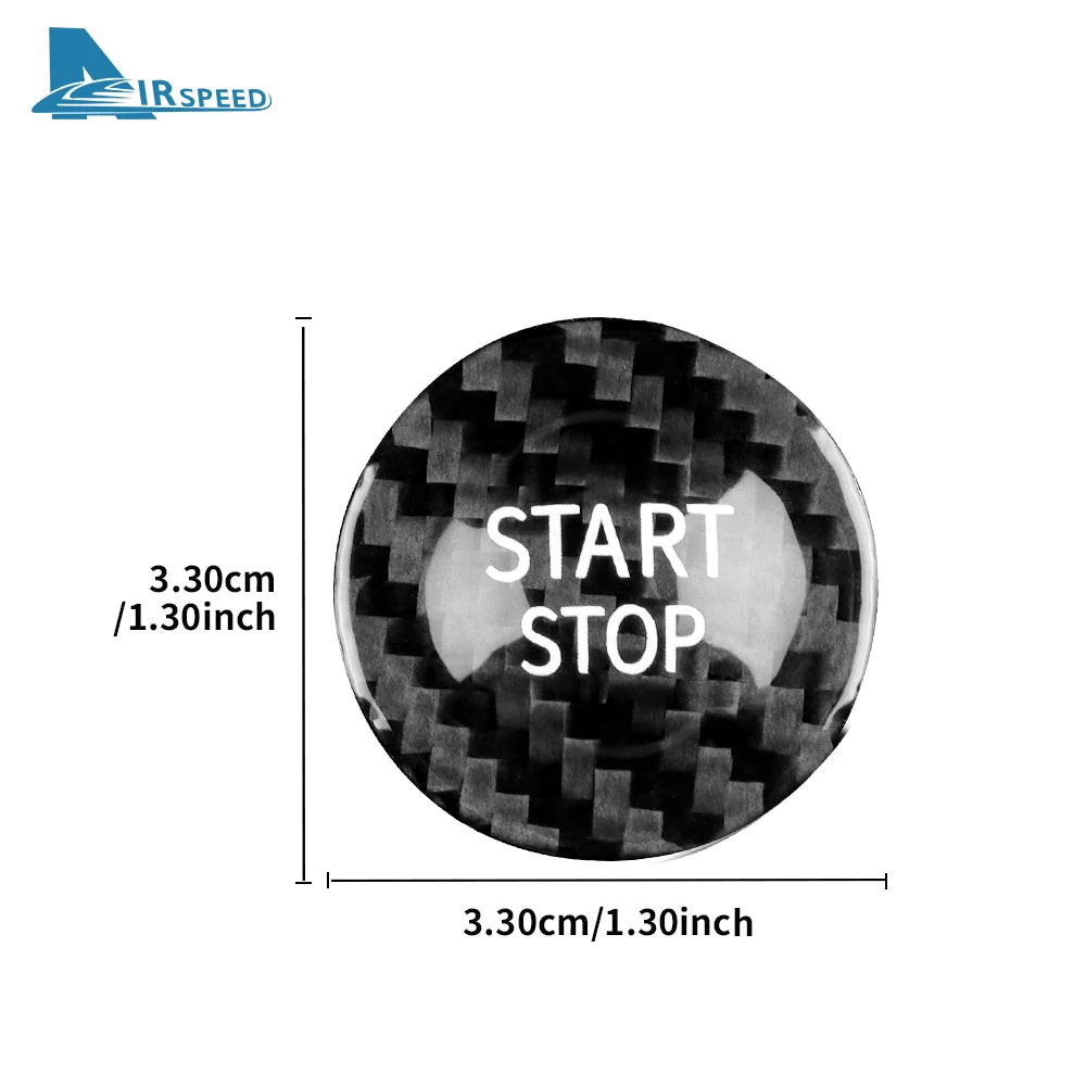 Carbon Fiber Engine Start Stop Button Cover for Renault Models