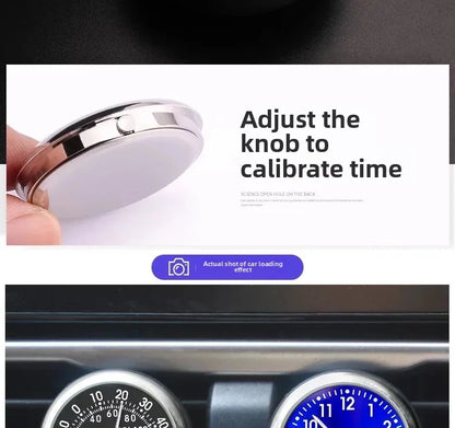 Mini Luminous Car Dashboard Clock - Digital Quartz Stick-On Watch