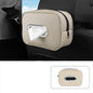 Car Tissue Box Holder - Leather Sun Visor & Console Mount Black