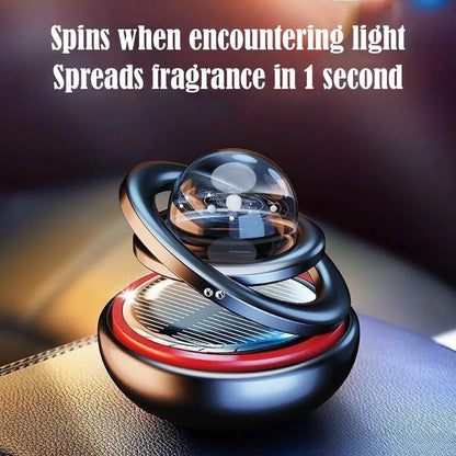 Solar Power Car Air Freshener - Rotating Aromatherapy Diffuser Ornament