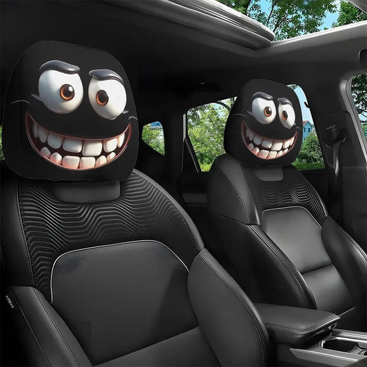 Smiley Face Car Pillowcase Set - Soft Decorative Cushion Covers