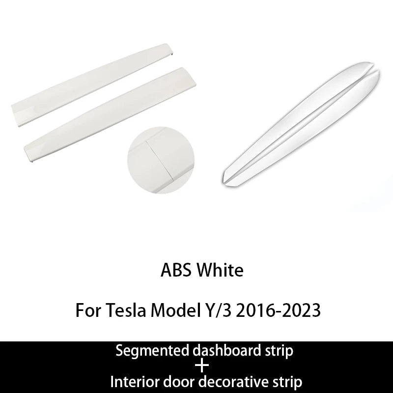 Tesla Model 3 Y Dashboard Trim Strip - Carbon Fiber ABS ABS white 1