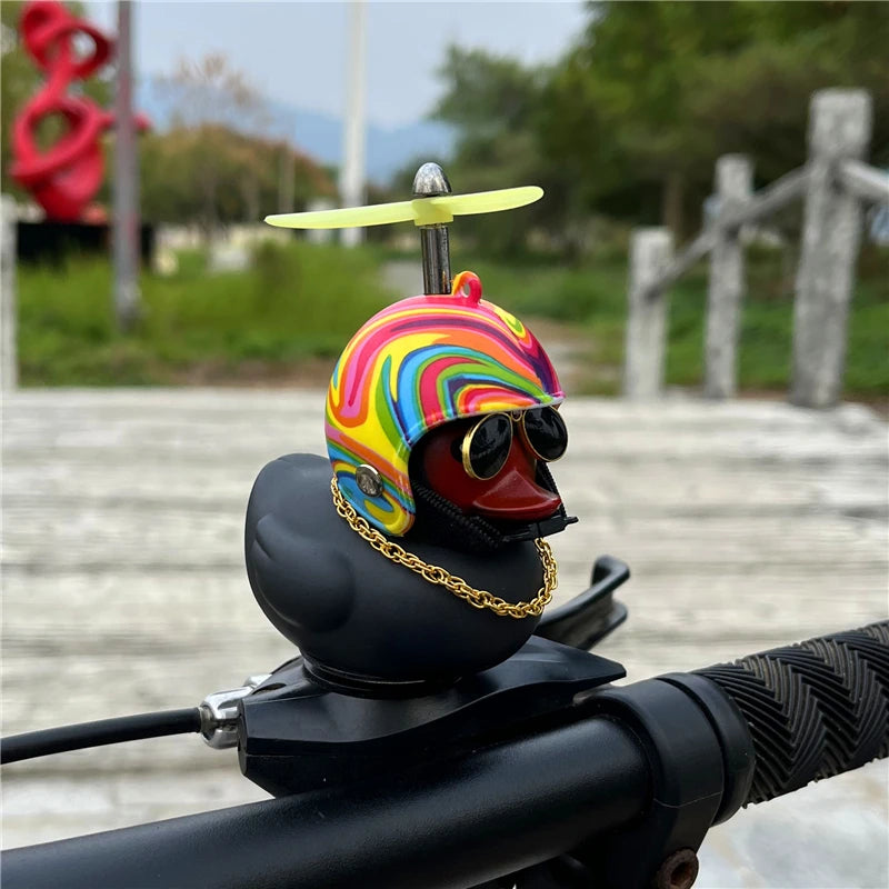 Car Duck Ornament Bicycle Horn - Squeeze Bell with Helmet Straps