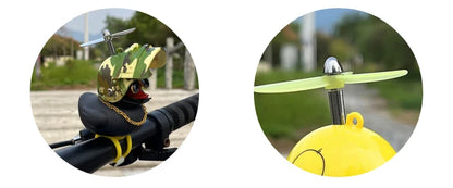 Car Duck Ornament Bicycle Horn - Squeeze Bell with Helmet Straps