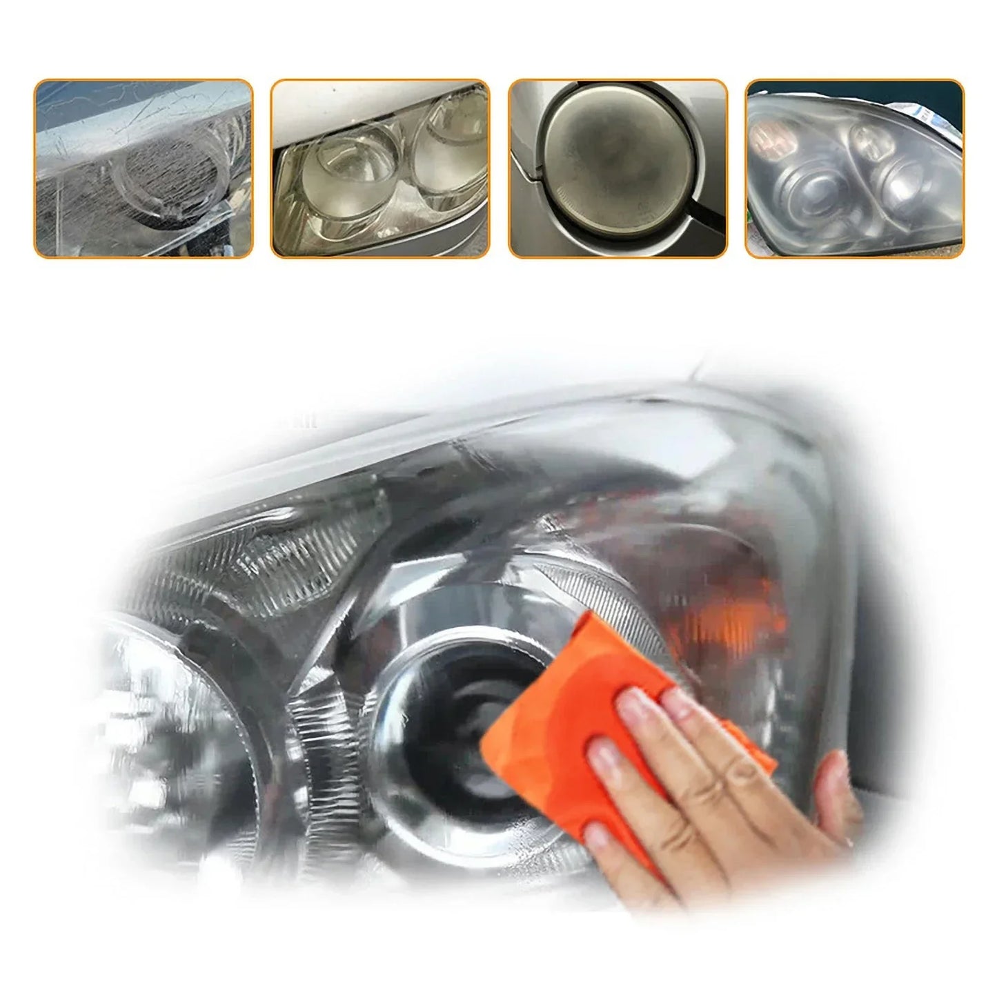 Car Headlight Restoration Kit - Fix Yellowing & Scratches