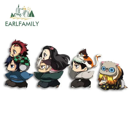 EARLFAMILY Anime Running Chibi Car Stickers - Kamado Nezuko Decal