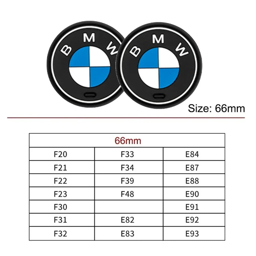 BMW Car Cup Mat 2PCS - Universal Cup Holder Coasters for X1/X2/X3/X4/X5/X6 1/2/3/4/5/6/7 Series