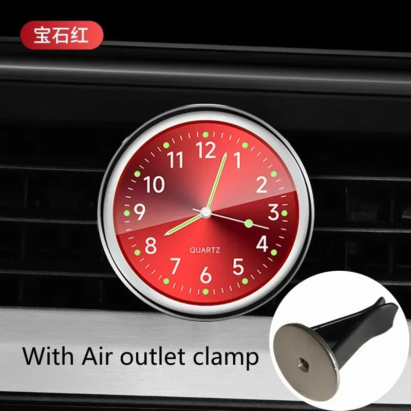 Mini Luminous Car Dashboard Clock - Digital Quartz Stick-On Watch