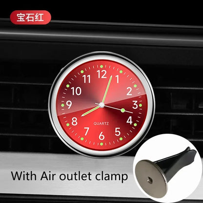 Mini Luminous Car Dashboard Clock - Digital Quartz Stick-On Watch