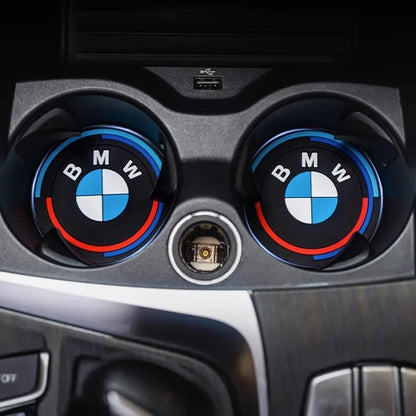 BMW Car Cup Mat 2PCS - Universal Cup Holder Coasters for X1/X2/X3/X4/X5/X6 1/2/3/4/5/6/7 Series