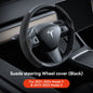 Tesla Model 3/Y Highland Juniper Carbon Fiber Steering Wheel Cover - Premium Leather