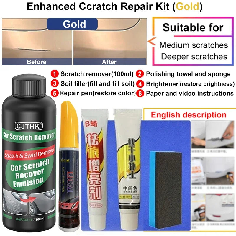 Car Scratch Remover & Paint Care Tool - Auto Swirl Repair Polishing Compound
