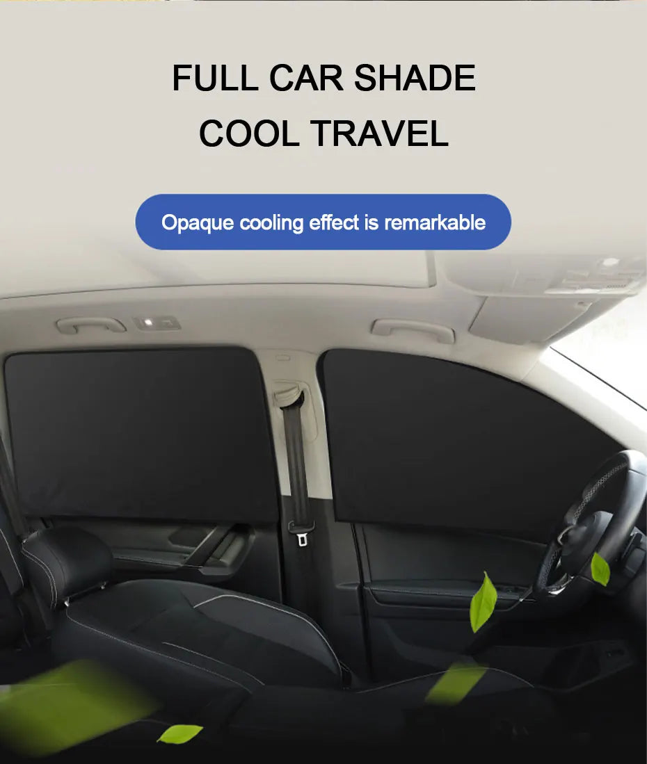 Car Side Window Sun Shade Curtains - Magnetic UV Protection 2pcs