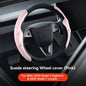 Tesla Model 3/Y Highland Juniper Carbon Fiber Steering Wheel Cover - Premium Leather